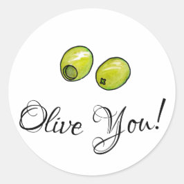 Olijf Ronde Sticker