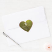 Olijf Roze Gouden Frame Logo en Monogram Bedankt Hart Sticker (Envelop)
