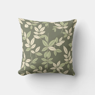 Olijf Sage Botanische Bladeren Patroon Kussen