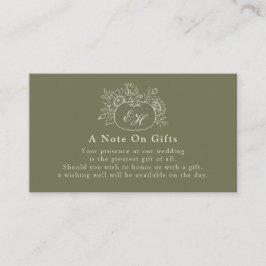 Olijf Sage Herfst Bruiloft Geschenk Notitiekaart