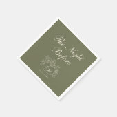 Olijf Sage Monogram Probedinner Servetten (Hoek)