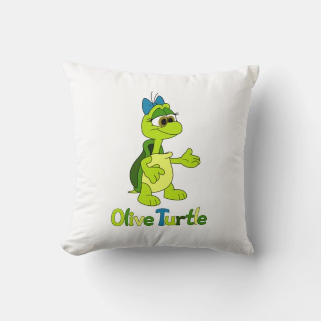 Olijf Schildpad Worp Kussen (Voorkant)