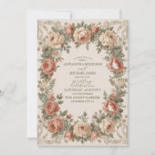 Olijf & Sinaasappel Bruiloft Art Nouveau Floral Kaart (Voorkant)