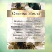 Olijf Smaragdgroene Aquarel Openingstijden Raamsticker (Vel 3)