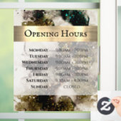 Olijf Smaragdgroene Aquarel Openingstijden Raamsticker (Huis)