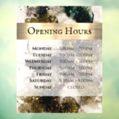 Olijf Smaragdgroene Waterverf Openingstijden Raamsticker (Vel 3)