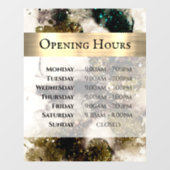 Olijf Smaragdgroene Waterverf Openingstijden Raamsticker (Vel)