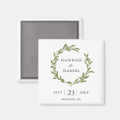 Olijf Tak sparen de Magneet van de Datum (Voorkant / Achterkant)