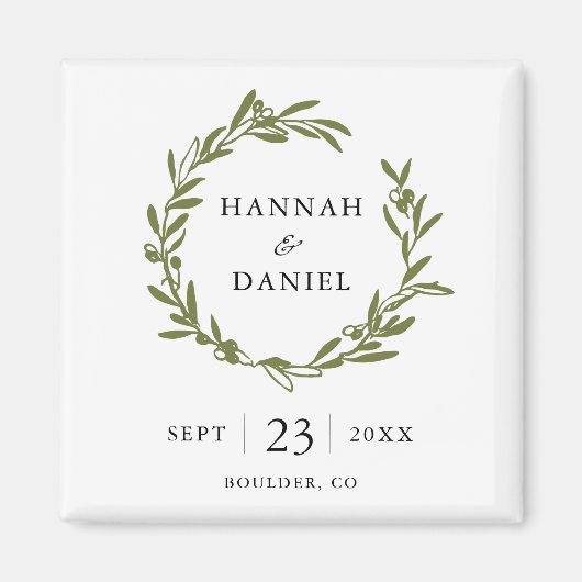 Olijf Tak sparen de Magneet van de Datum (Voorkant)