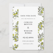 Olijf takpatroon sparen de datumUitnodiging Kaart (Voorkant)