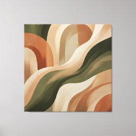Olijf Terracotta Abstract Galerij Canvasprint Canvas Afdruk