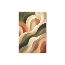 Olijf Terracotta Abstract Galerij Kunst Canvasprin