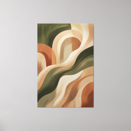 Olijf Terracotta Abstract Galerij Kunst Canvasprin Canvas Afdruk