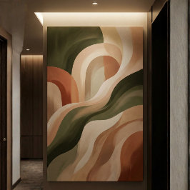 Olijf Terracotta Abstract Galerij Kunst Canvasprin Canvas Afdruk