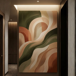 Olijf Terracotta Abstract Galerij Kunst Canvasprin Canvas Afdruk