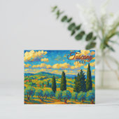  Olijf Toscane Italië Retro Europa Reizen Briefkaart (Staand voorkant)