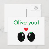 "Olijf u! De "liefde van I u het Briefkaart van de (Voorkant / Achterkant)