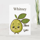 Olijf U giet de Kaart van Olijfolie Valentijnsdag (Voorkant)