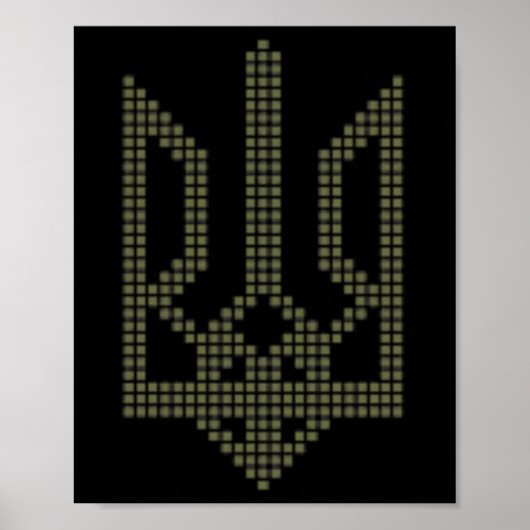 Olijf Ukrainiaans Tryzub-symbool op het hart - Oek Poster (Voorkant)