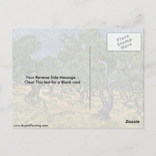 Olijf van Vincent Van Gogh Briefkaart (Achterkant)