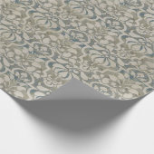 Olijf Victoriaans Damast Naadloos Patroon Cadeaupapier (Hoek)