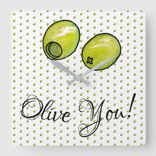 Olijf Vierkante Klok (Voorkant)