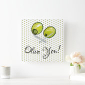 Olijf Vierkante Klok (Huis)