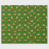 Olijf voor rode vossen cadeaupapier (Vlak)