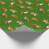 Olijf voor rode vossen cadeaupapier (Hoek)
