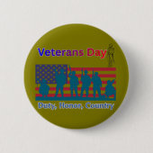 Olijf voor Veterans Day Ronde Button 5,7 Cm (Voorkant)