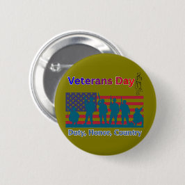 Olijf voor Veterans Day Ronde Button 5,7 Cm