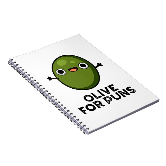 Olijf Voor Woordspelingen Funny Olijf Fruit Woords Notitieboek (Rechterzijde)