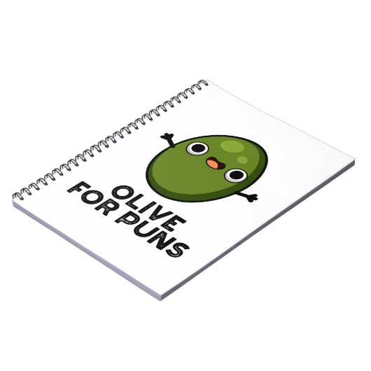 Olijf Voor Woordspelingen Funny Olijf Fruit Woords Notitieboek (Linkerzijde)