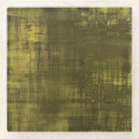 Olijf waterverf - glazen onderzetter