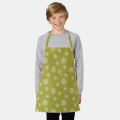 Olijf Whimsical Hemels Bloemmotief Kinderen Schort (Gedragen)