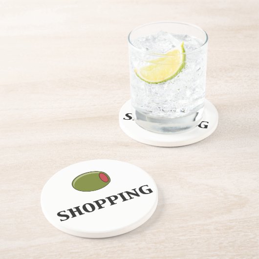 Olijf Winkelen Zandsteen Onderzetter (Zijkant)