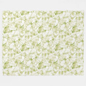 olijf-wit abstract mode modern patroon fleece deken (Voorkant (Horizontaal))