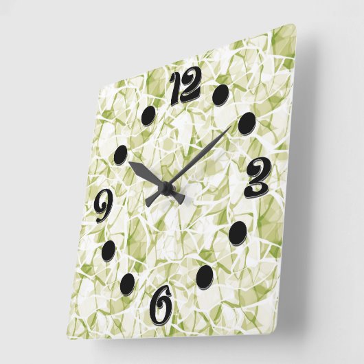 olijf-wit abstract mode modern patroon vierkante klok (Hoek)