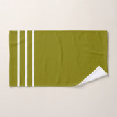 Olijf + Witte Strepen Cadeau  Bad Handdoek (Handdoek)