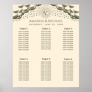 Olijf Zon Maan Tarotkaart Trouw Zittingkaart Poster
