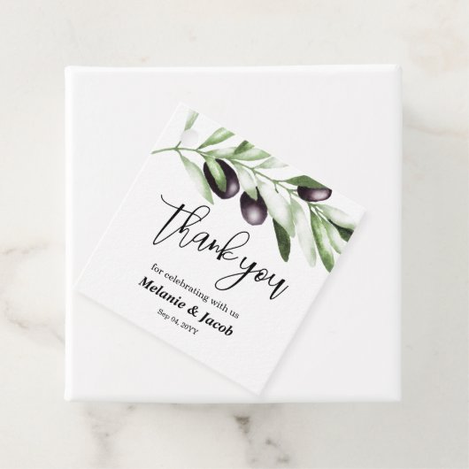 Olijfbijkantoor Bedankjes Labels (In situ)
