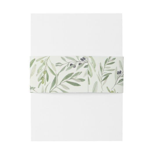 Olijfbijkantoor gepersonaliseerde bruiloft uitnodigingen wikkel (Achterkant Voorbeeld)