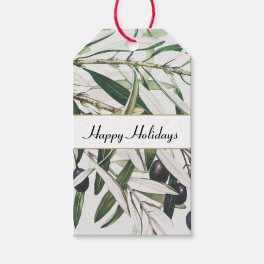  Olijfbijkantoor Prettige feestdagen Cadeaulabel (Voorkant)