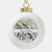  Olijfbijkantoor Prettige feestdagen Keramische Bal Ornament (Voorkant)