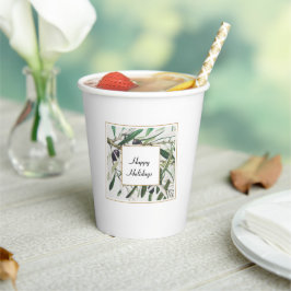 Olijfbijkantoor Prettige feestdagen Papieren Bekers