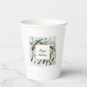  Olijfbijkantoor Prettige feestdagen Papieren Bekers (Voorkant)