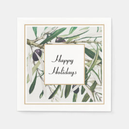 Olijfbijkantoor Prettige feestdagen Servet