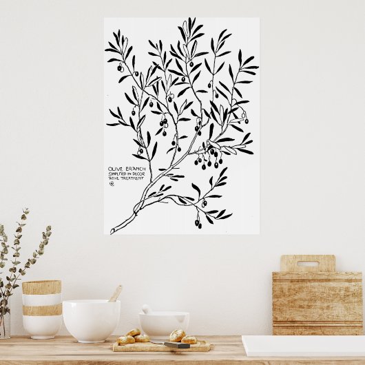 Olijfbijkantoor Vereenvoudigd in decor Poster (Keuken)