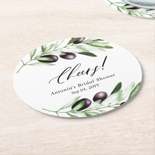 Olijfbijkantoor Vrijgezellenfeest Ronde Kartonnen Onderzetter (Gebogen)