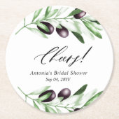 Olijfbijkantoor Vrijgezellenfeest Ronde Kartonnen Onderzetter (Voorkant)